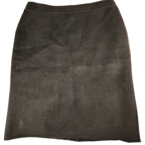 Talbots Petites Felted Wool Pencil Skirt Black Womens Sz 8P EUC